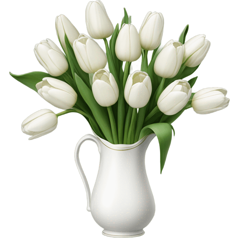 white tulip bouquet  emoji