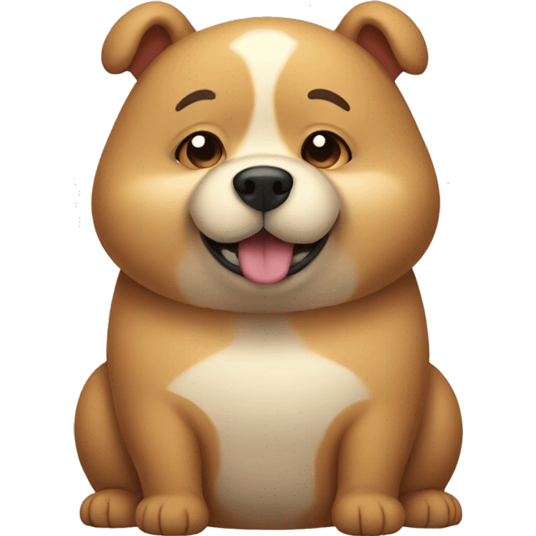 chubby dog bear with a belly emoji