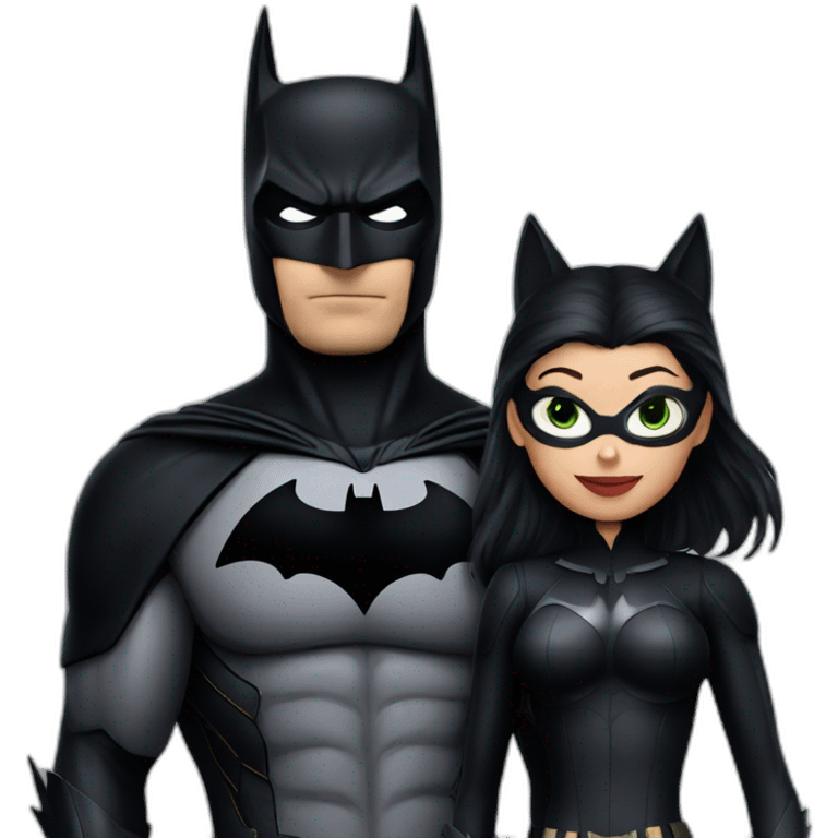 Batman holds catwoman  emoji