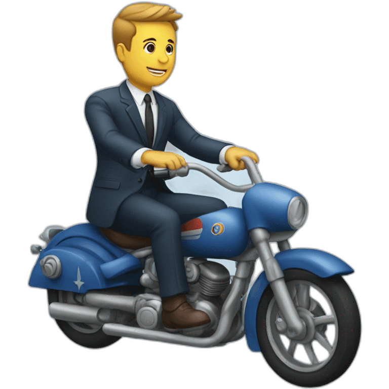 suit man ridding bluet rocket emoji