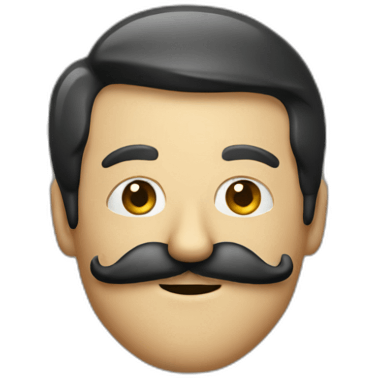 Man with moustache made out money emoji