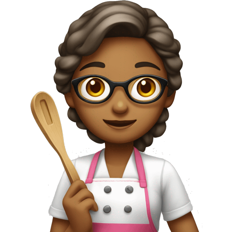 jeune fille patissiere avec une spatule emoji