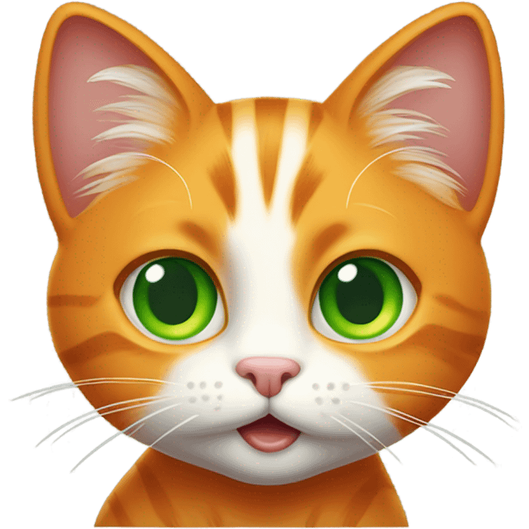 clueless orange cat with green eyes emoji