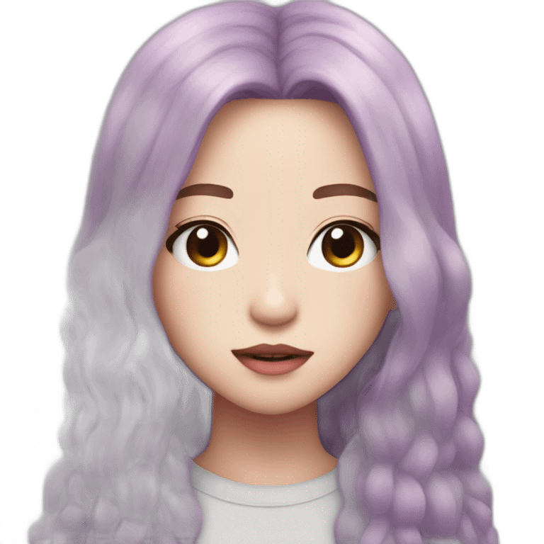 Blackpink members in soft purple hair  emoji