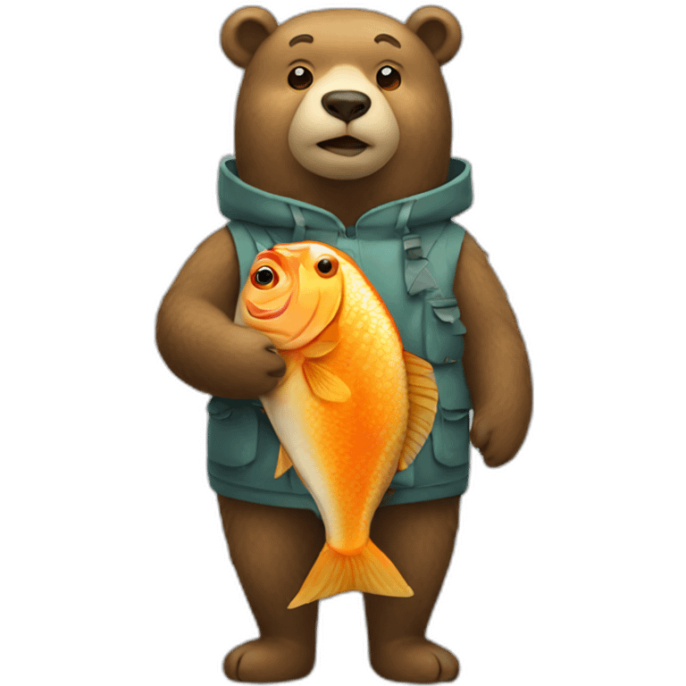 bear wearing fish costume emoji