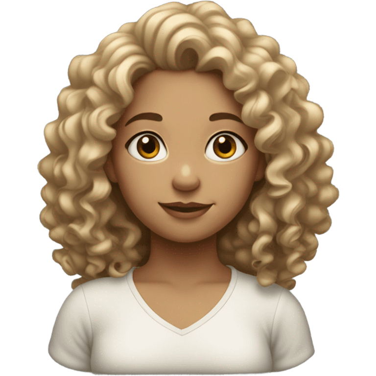 Light skinned girl with curly hair  emoji