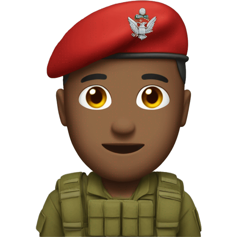 red parachutist beret emojis with army multi cam uniform emoji