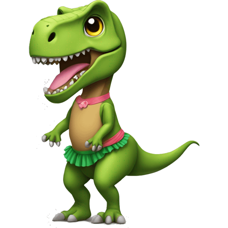 T. rex wearing a tutu  emoji