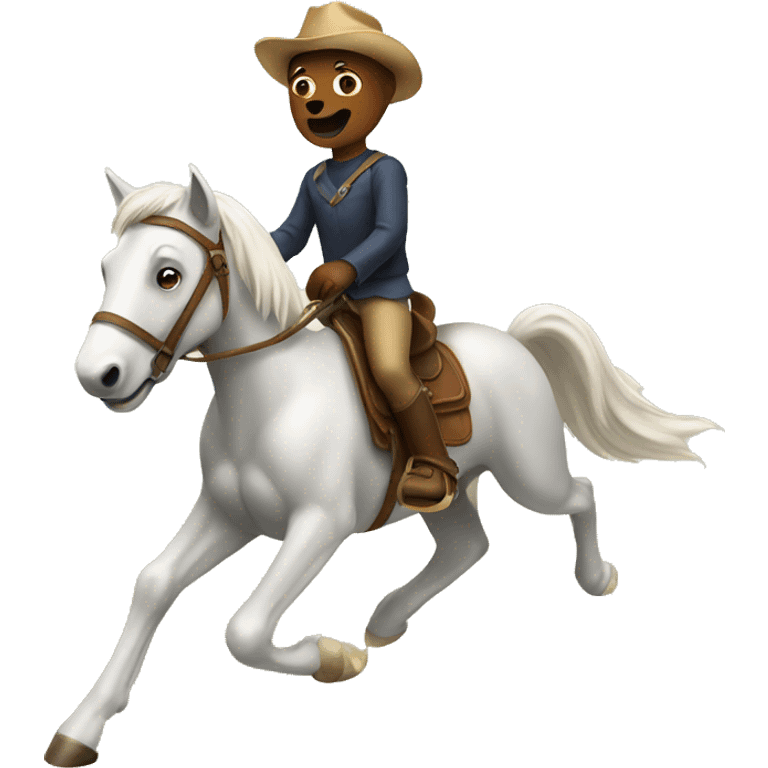 Dog riding horse emoji