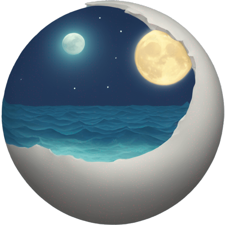 moon with ocean  emoji