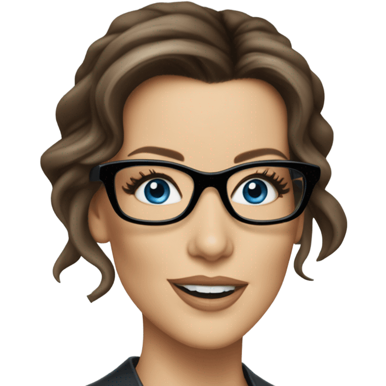 Kate Beckinsale, glasses, blue eyes happy elegant  emoji