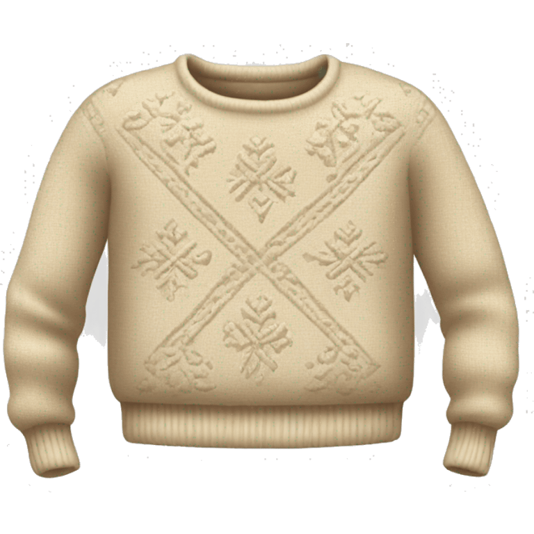 Beige sweater with ornament  emoji