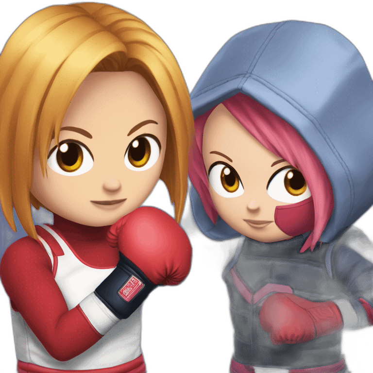 Chucky boxing with Sakura haruno emoji