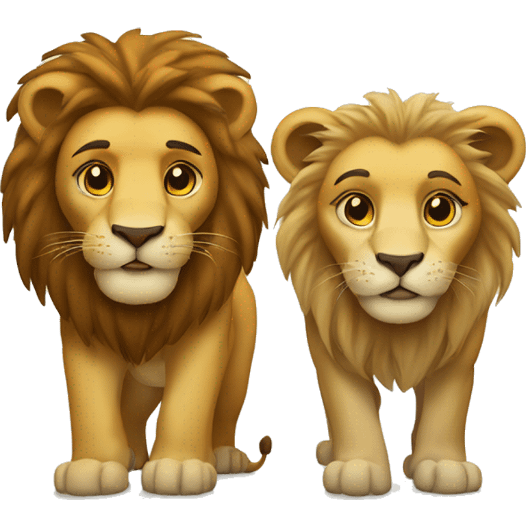 Lion and Lioness couple emoji