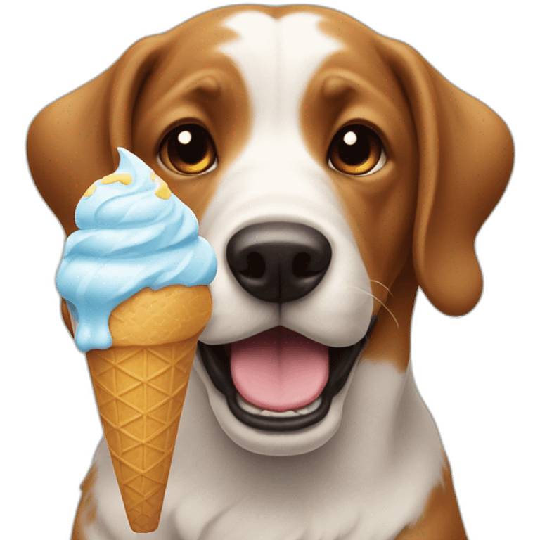 Dog eating ice cream emoji