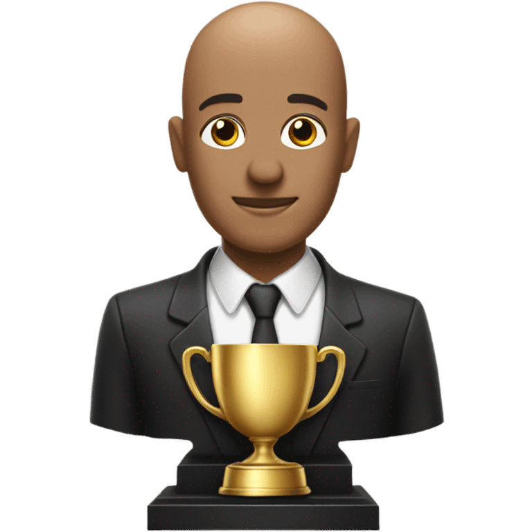 Trophy of a handsome bald man emoji