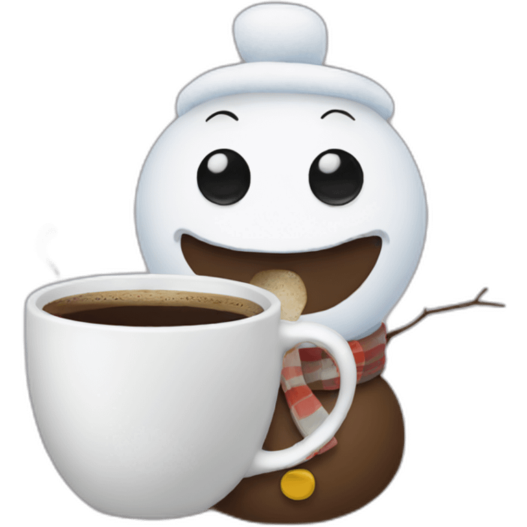 snowman drinking coffee emoji