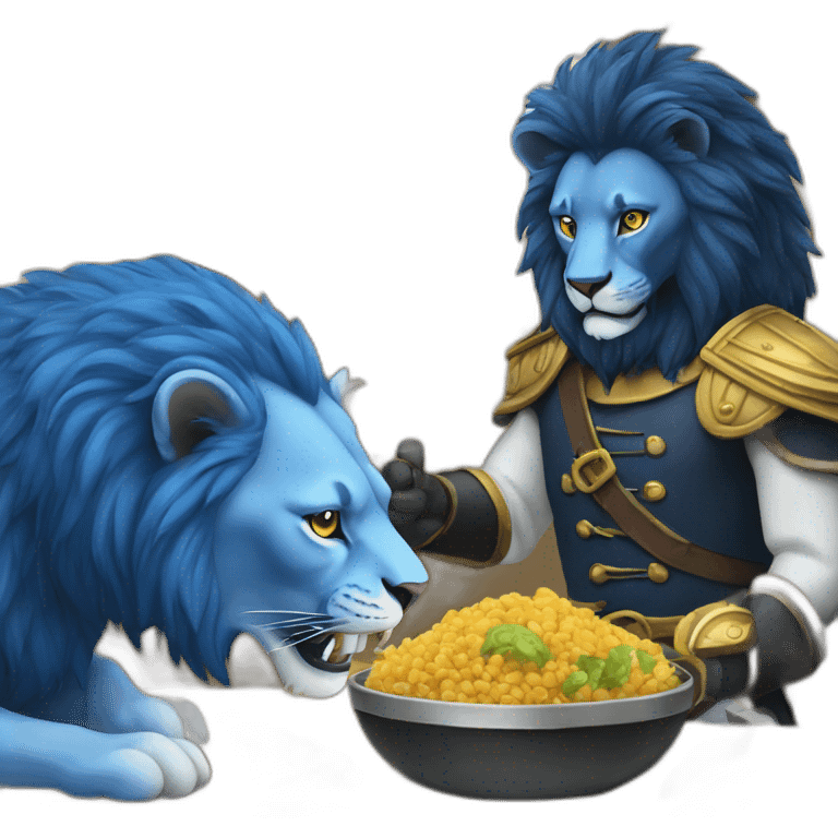 Blue lion eating a buccaneer emoji