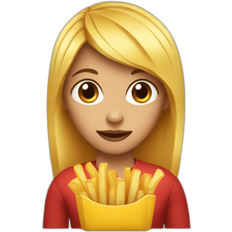 a gril with a french fries emoji