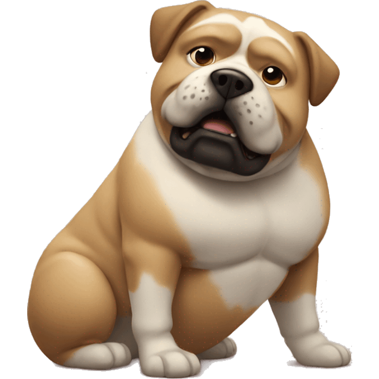 Sumo wrestler mixed with a dog emoji