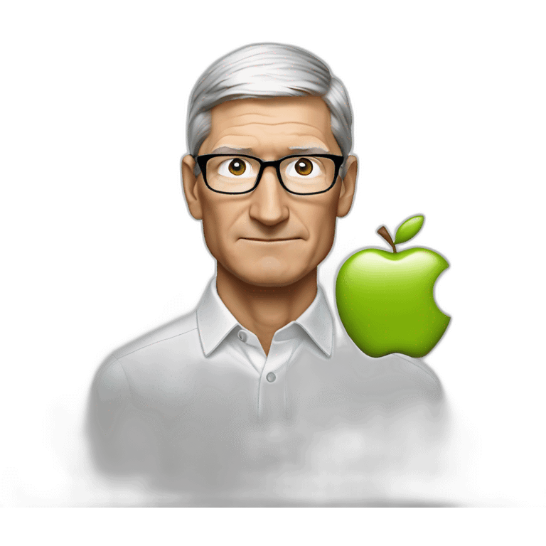 tim cook with apple vision emoji