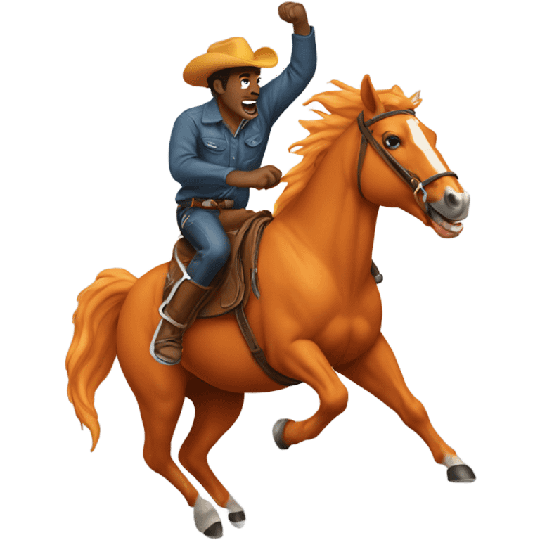 Orange bucking bronco emoji