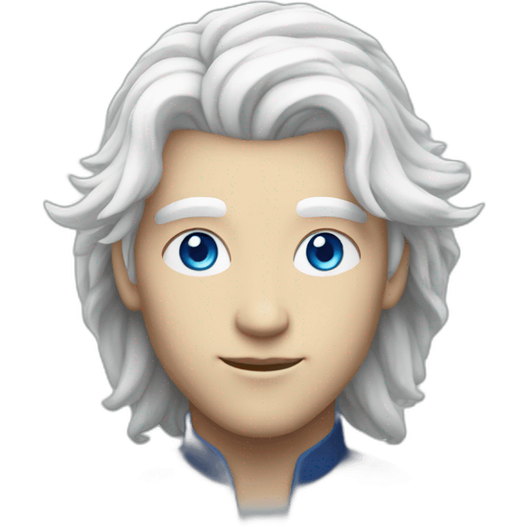 male nordic pleiadian with long white hair and blue eyes emoji