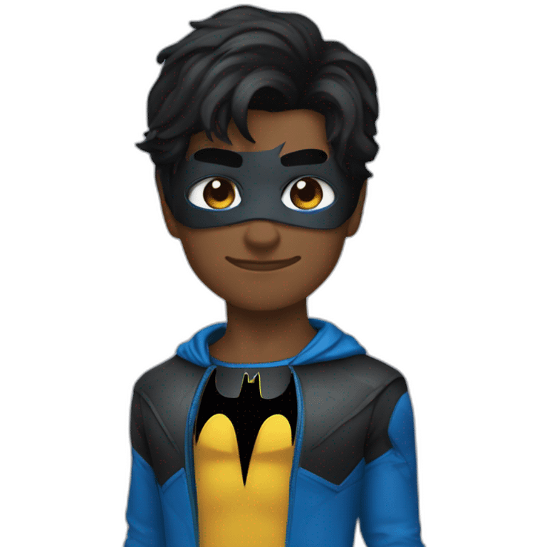 batman in clothes black with nightwing emoji