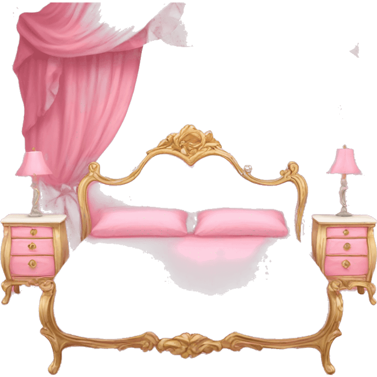 pink rococo bed emoji