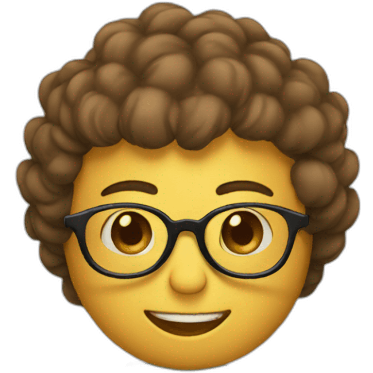 Emoji wearing glasses and reading a book emoji