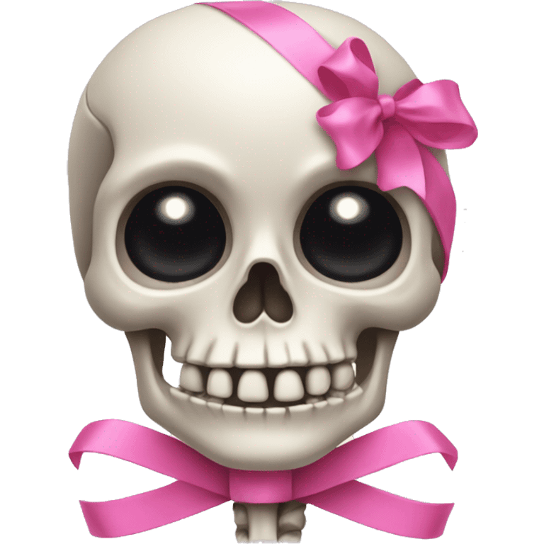 Skeleton wearing a pink ribbon  emoji