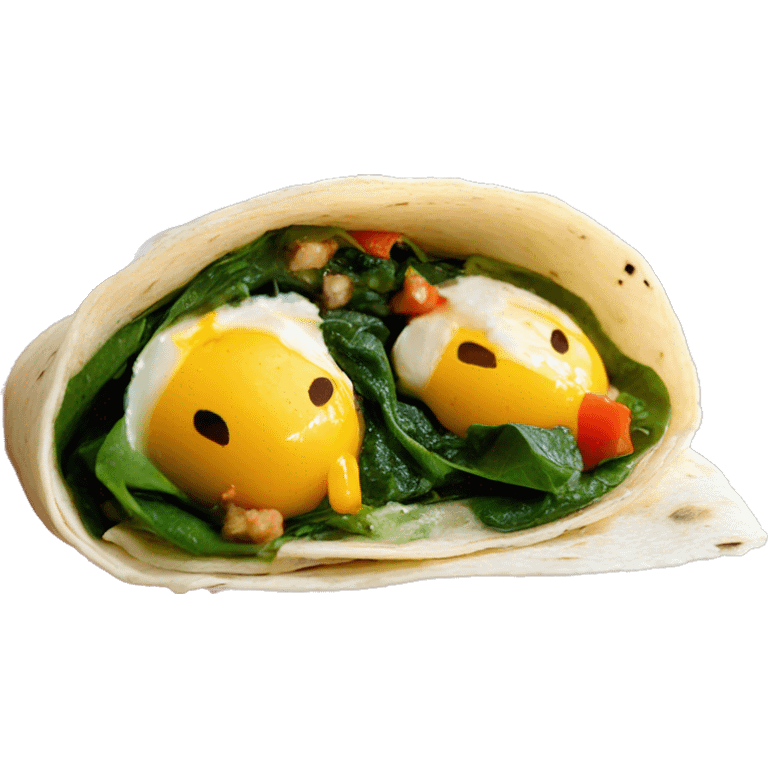 egg bell pepper spinach tortilla wrap emoji