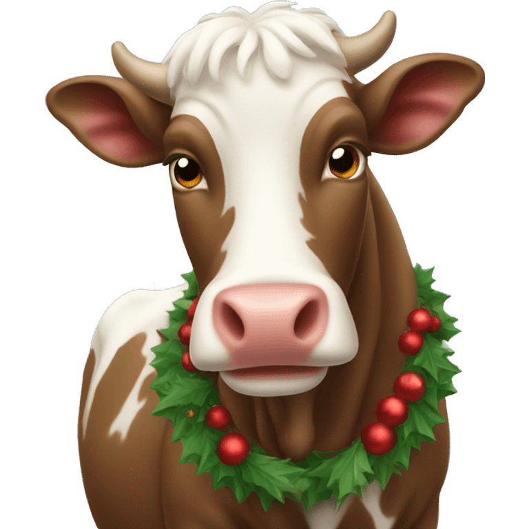 Christmas cow emoji