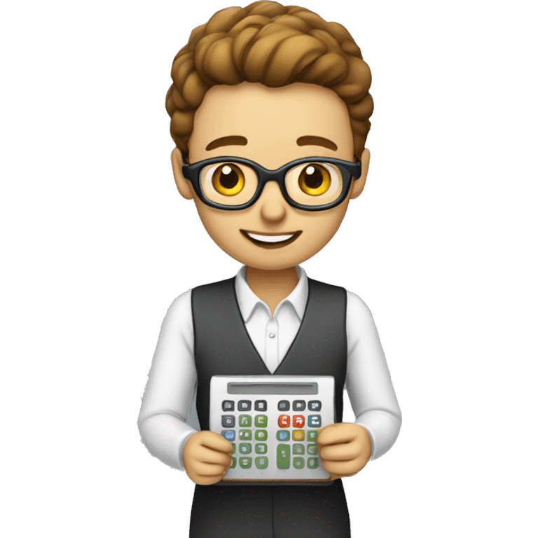 bookkeeper with calculator emoji