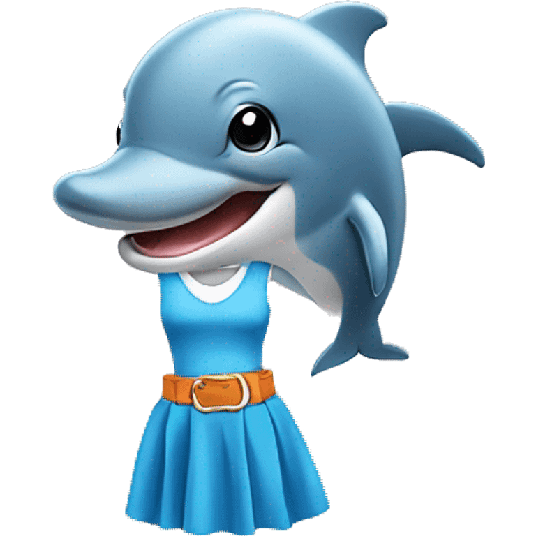 ￼Dolphin wearing a skirt emoji