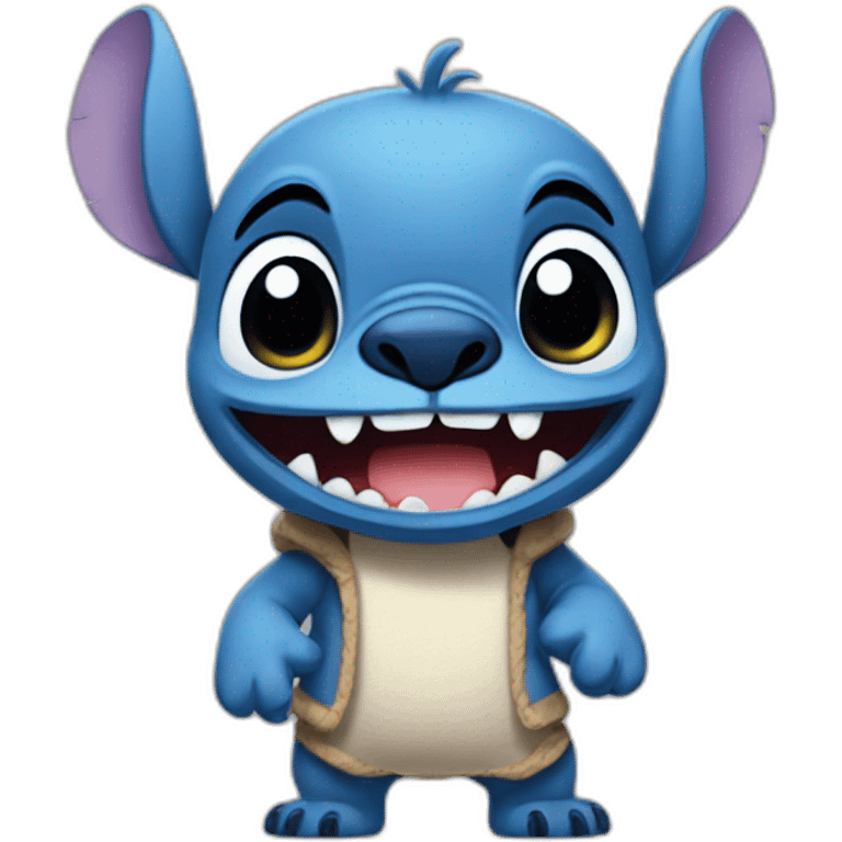 Stich qui dit bonjour emoji