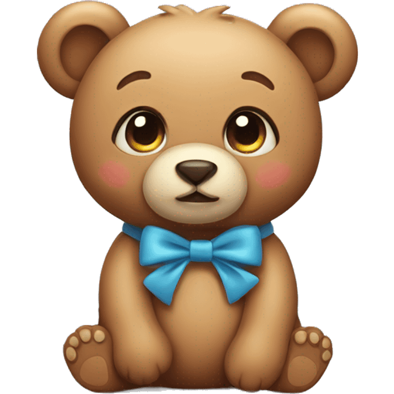 Cute bear wearing a bow emoji