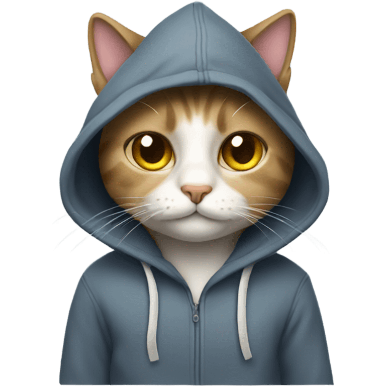 Cat wearing a hoodie emoji