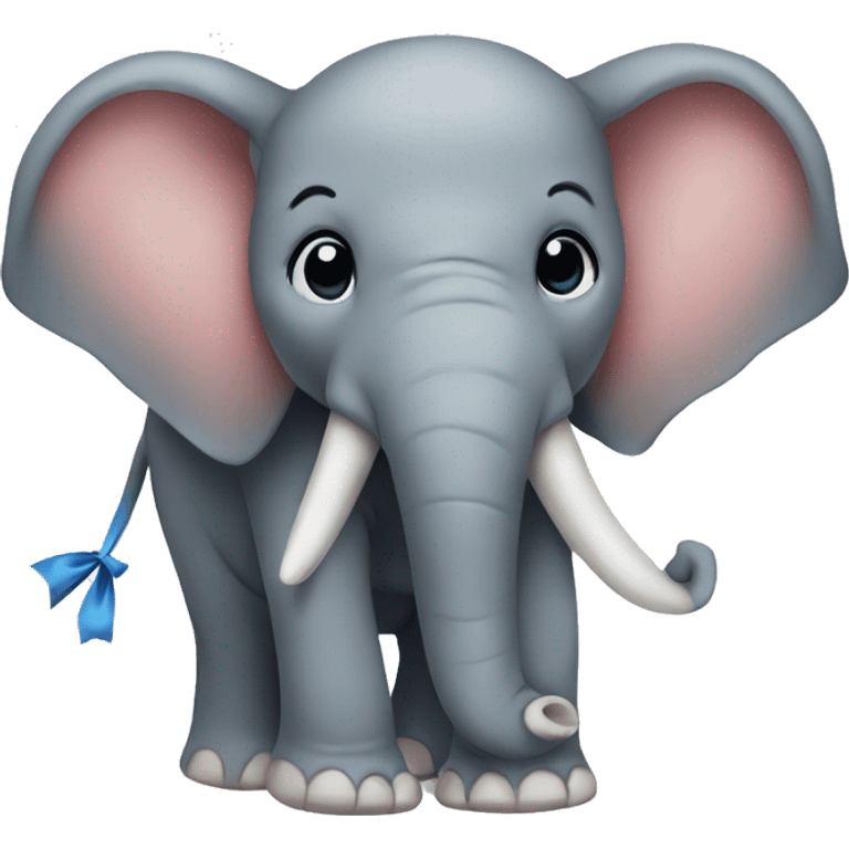  elephant with bow emoji