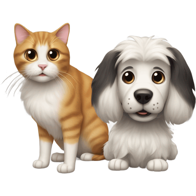 Cat and dog emoji