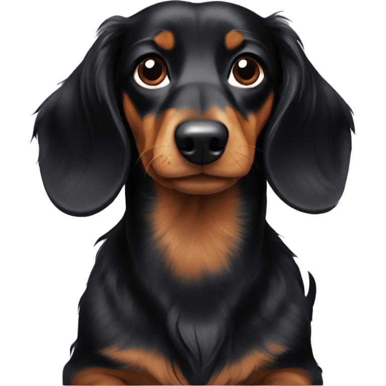 Black long haired dachshund  emoji