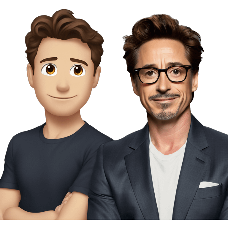 Tom holland with robert downey junior  emoji