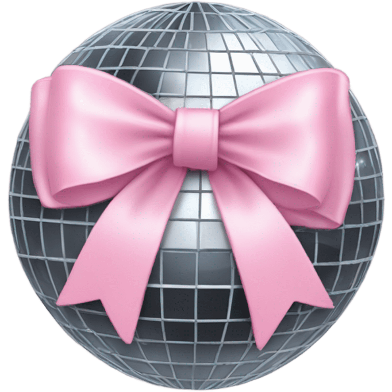 Disco ball with a light pink bow emoji