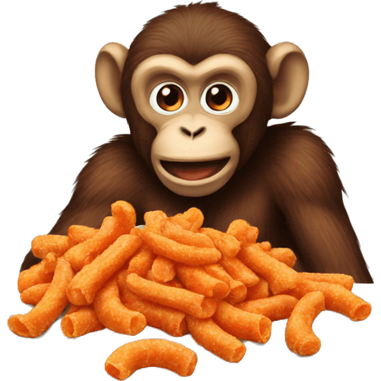 monkey eating hot cheetos emoji