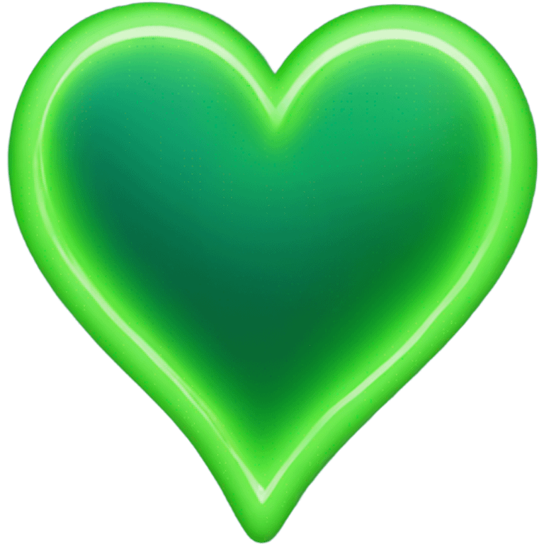 neon green heart  emoji