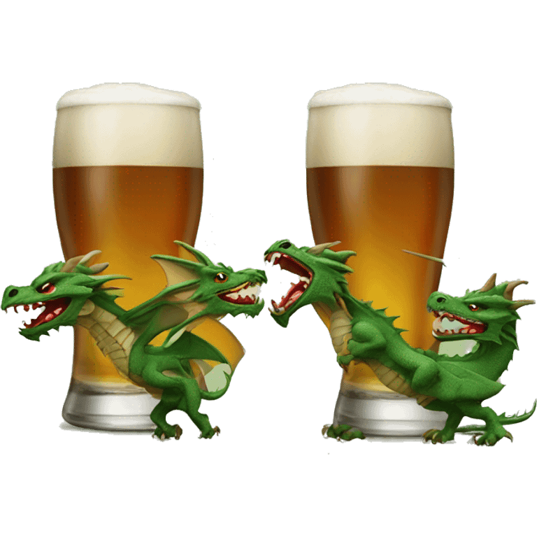 Three dragons drinking Jameson  emoji