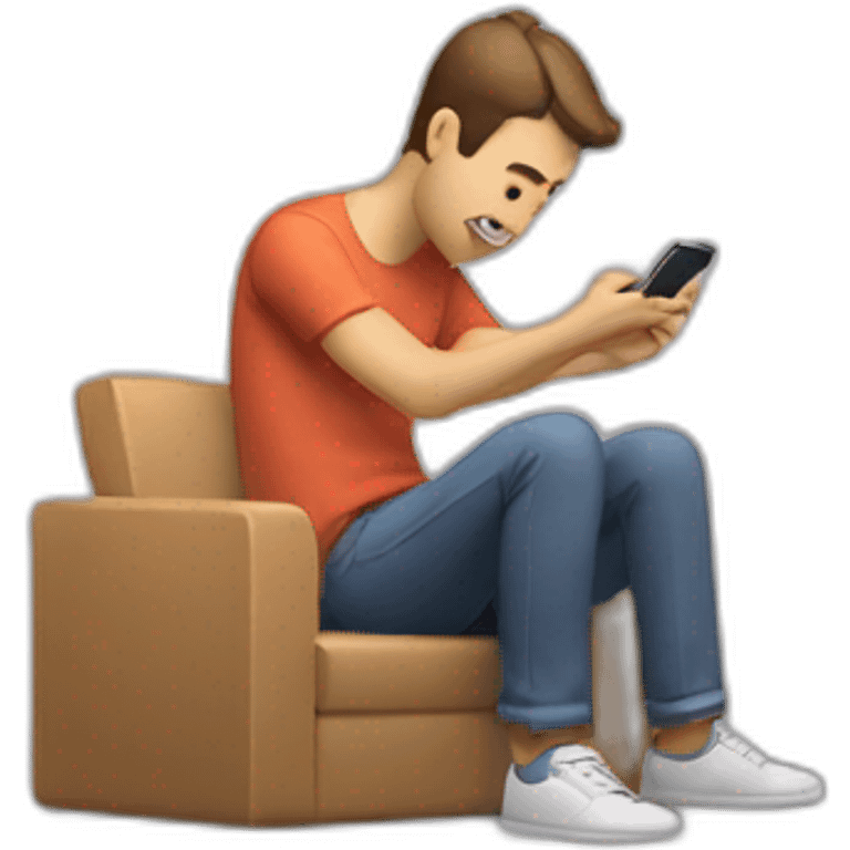 A man scrolling phone emoji