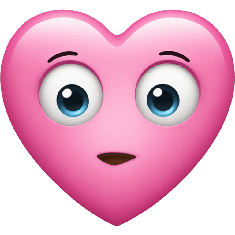 Pink heart with a cute eyes emoji