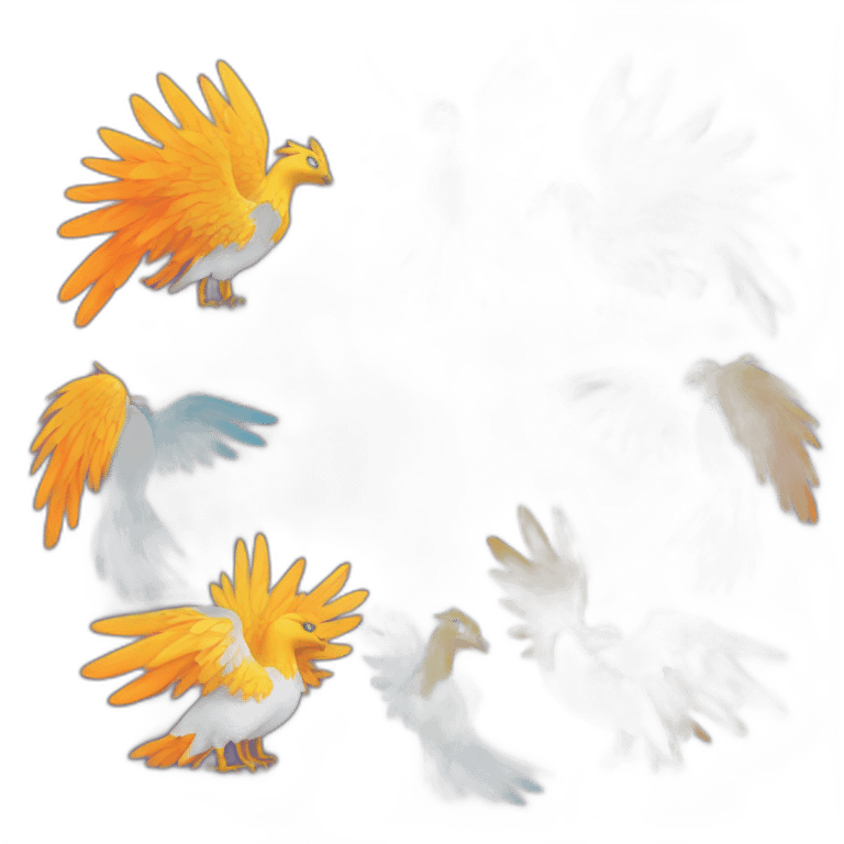 a group of phoenixes huddling emoji