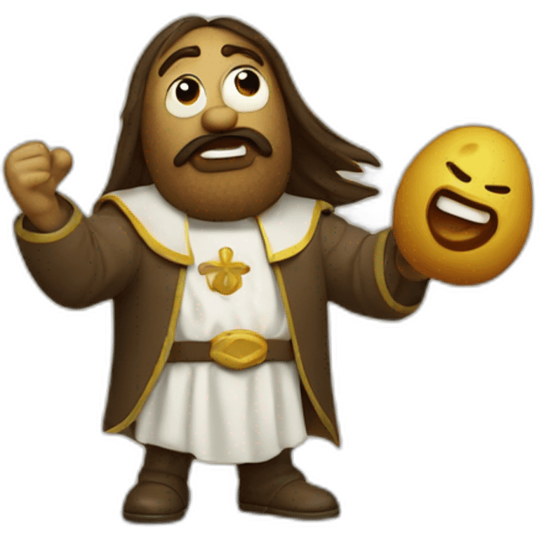 mr potato fighting jesus emoji